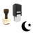 "Night" rubber stamp with 3 sample imprints of the image