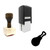 "Drumstick" rubber stamp with 3 sample imprints of the image