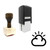 "Partially Cloudy" rubber stamp with 3 sample imprints of the image "Partially Cloudy" rubber stamp with 3 sample imprints of the image