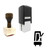 "Metronome" rubber stamp with 3 sample imprints of the image