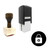"Secure" rubber stamp with 3 sample imprints of the image