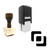"Shape" rubber stamp with 3 sample imprints of the image