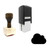 "Cloud" rubber stamp with 3 sample imprints of the image