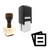 "Sheets" rubber stamp with 3 sample imprints of the image