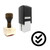 "Verified" rubber stamp with 3 sample imprints of the image