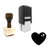 "Love" rubber stamp with 3 sample imprints of the image