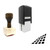 "Square Pattern" rubber stamp with 3 sample imprints of the image