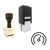 "Speedometer" rubber stamp with 3 sample imprints of the image