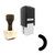 "Parenthesis" rubber stamp with 3 sample imprints of the image