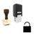 "Unlock" rubber stamp with 3 sample imprints of the image