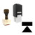 "Eject" rubber stamp with 3 sample imprints of the image