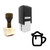 "Beer Mug" rubber stamp with 3 sample imprints of the image