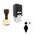 "Female" rubber stamp with 3 sample imprints of the image