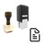 "Notes Document" rubber stamp with 3 sample imprints of the image
