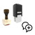 "Add Message" rubber stamp with 3 sample imprints of the image