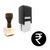 "Rupee Coin" rubber stamp with 3 sample imprints of the image