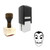 "Dali Mask" rubber stamp with 3 sample imprints of the image