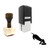 "Dog Eats" rubber stamp with 3 sample imprints of the image