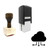 "Cloud Hosting" rubber stamp with 3 sample imprints of the image