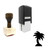 "Palm Tree" rubber stamp with 3 sample imprints of the image