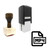 "Mp4 File" rubber stamp with 3 sample imprints of the image