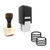 "Coins" rubber stamp with 3 sample imprints of the image