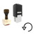 "Rotate Left" rubber stamp with 3 sample imprints of the image