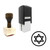 "Magen David" rubber stamp with 3 sample imprints of the image