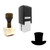 "Hat" rubber stamp with 3 sample imprints of the image