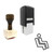 "Sit" rubber stamp with 3 sample imprints of the image