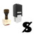 "Dollar" rubber stamp with 3 sample imprints of the image