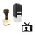 "Television" rubber stamp with 3 sample imprints of the image