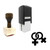 "Lesbian Symbol" rubber stamp with 3 sample imprints of the image