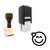 "Smile" rubber stamp with 3 sample imprints of the image