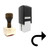 "Arrow" rubber stamp with 3 sample imprints of the image