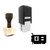 "VRAM" rubber stamp with 3 sample imprints of the image