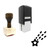 "Falling Star" rubber stamp with 3 sample imprints of the image
