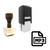 "MP3 File" rubber stamp with 3 sample imprints of the image