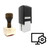 "Computer Settings" rubber stamp with 3 sample imprints of the image