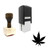 "Cannabis" rubber stamp with 3 sample imprints of the image