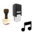 "Music Notes" rubber stamp with 3 sample imprints of the image