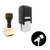 "Microphone" rubber stamp with 3 sample imprints of the image