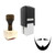 "Facial Hair" rubber stamp with 3 sample imprints of the image