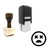 "Emoji Dead" rubber stamp with 3 sample imprints of the image