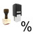 "Percent Sign" rubber stamp with 3 sample imprints of the image