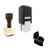"Toilet" rubber stamp with 3 sample imprints of the image