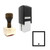 "Tablet" rubber stamp with 3 sample imprints of the image