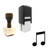 "Music Notes" rubber stamp with 3 sample imprints of the image