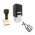 "Bottle" rubber stamp with 3 sample imprints of the image