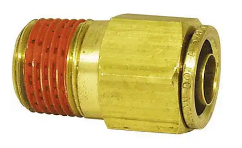 Male Connector- Push-To-Connect Air Brake Fitting- Brass- 3/8inch x 1/8inch